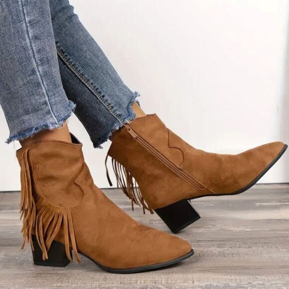 Tassel western ankle boot sz 7 - Picture 3 of 7